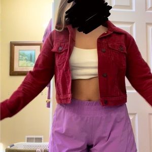 Red cropped jacket